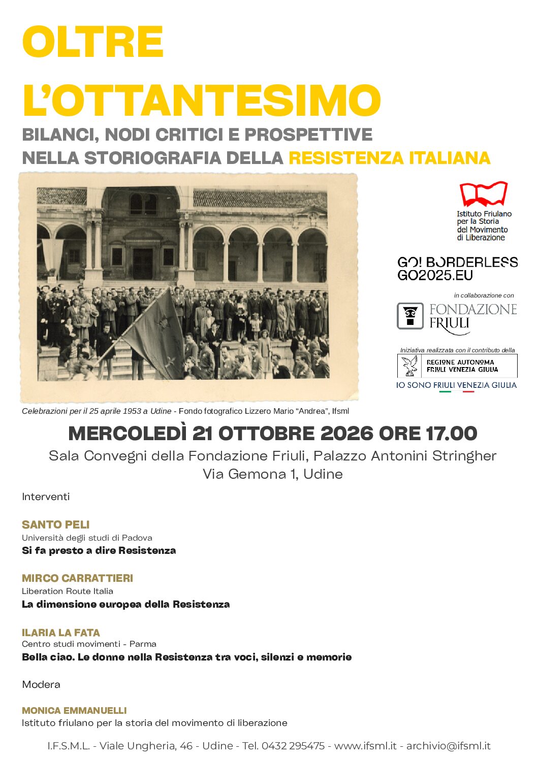OLTRE L’OTTANTESIMO 21102026